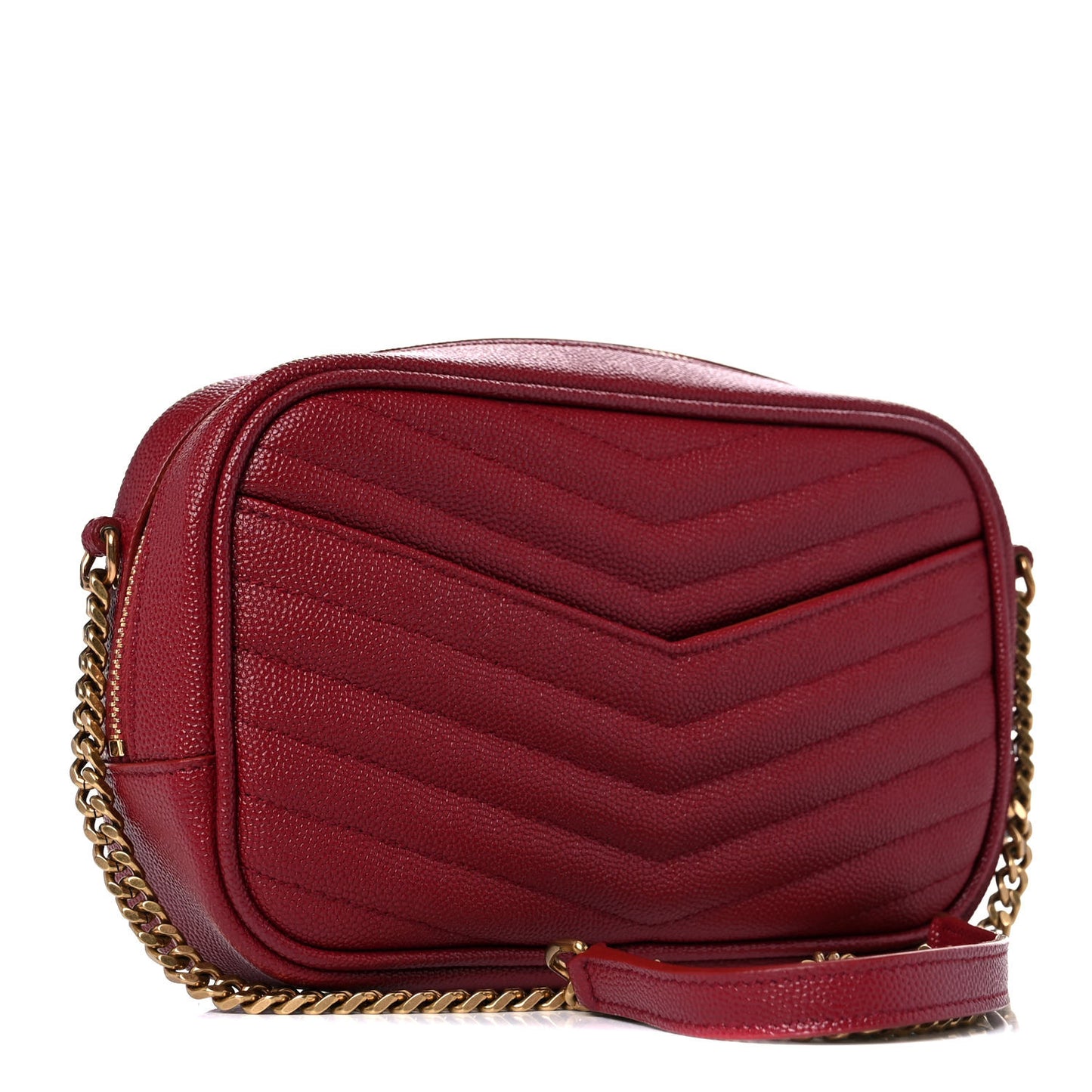 Grain De Poudre Matelasse Monogram Mini Lou Camera Bag Opyum Red