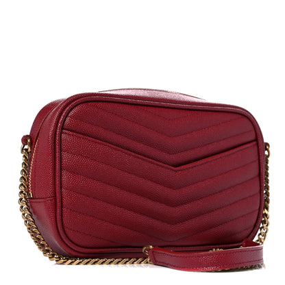 Saint Laurent Grain De Poudre Matelasse Monogram Mini Lou Camera Bag Opyum Red 3 of 11