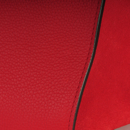 Celine Drummed Calfskin Suede Large Trapeze Coquelicot 9 of 10