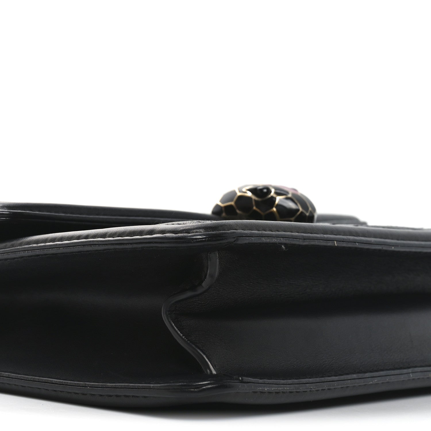 Bulgari Nappa Quilted Serpenti Forever Diamond Blast Shoulder Bag Black Pink 8 of 9