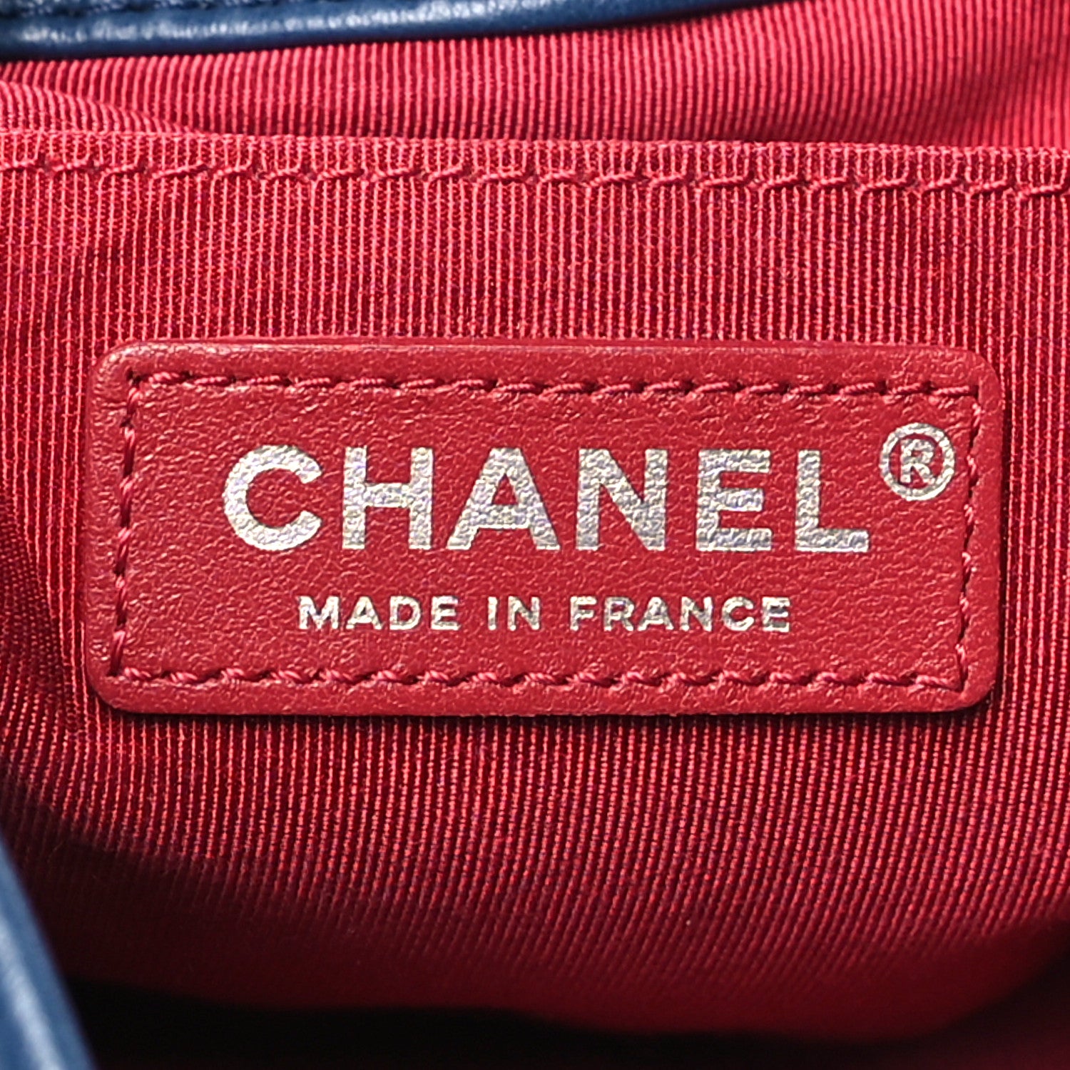 Chanel Calfskin Quilted Small Gabrielle Bucket Navy Blue Brown 6 of 10