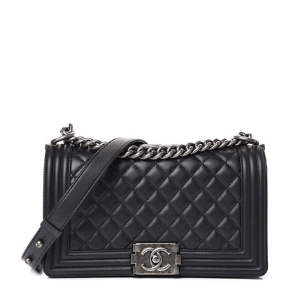 Chanel Lambskin Quilted Medium Boy Flap Black 1 of 14