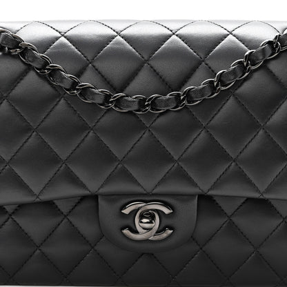 Chanel Lambskin Quilted Medium Double Flap So Black 8 of 10