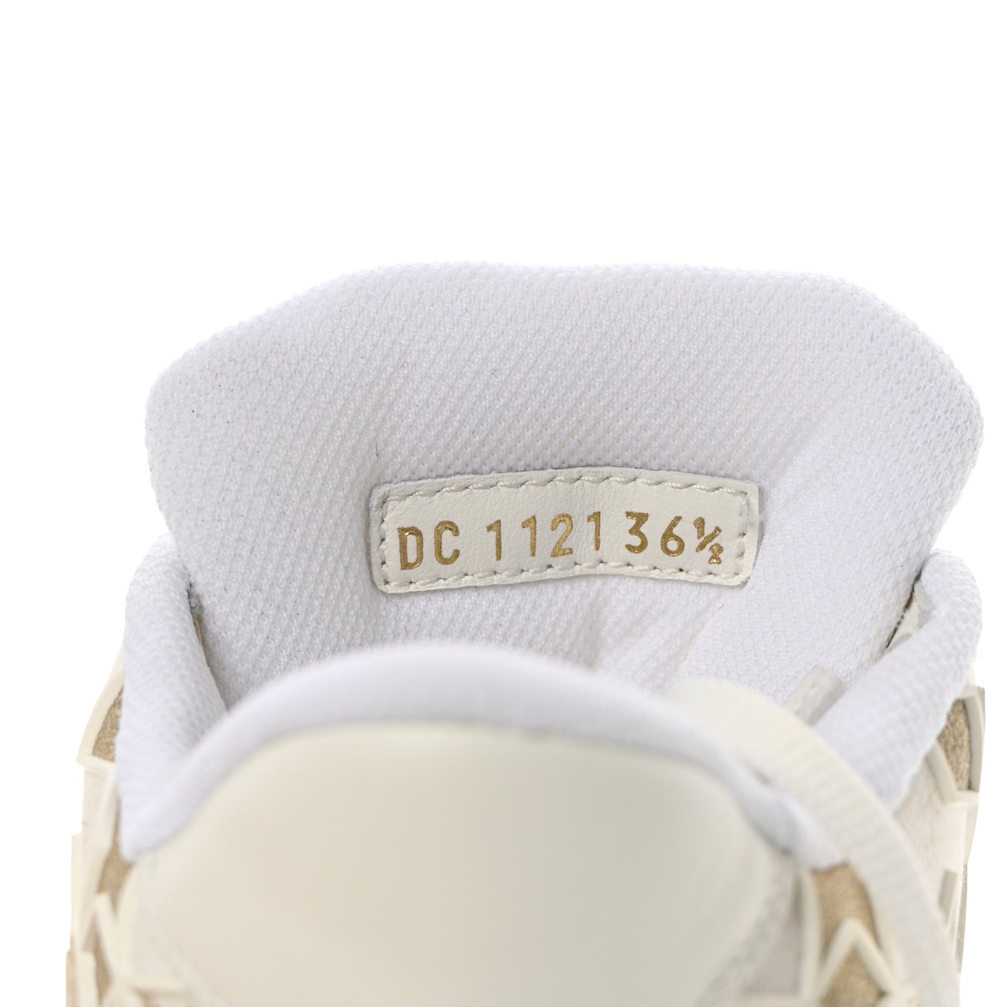 Canvas Embroidered Womens Walk'n' Dior Star High Top Sneakers 36.5 White Gold