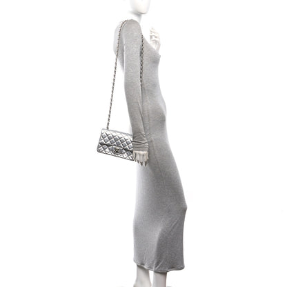 Chanel Metallic Lambskin Quilted Mini Rectangular Flap Silver 2 of 11