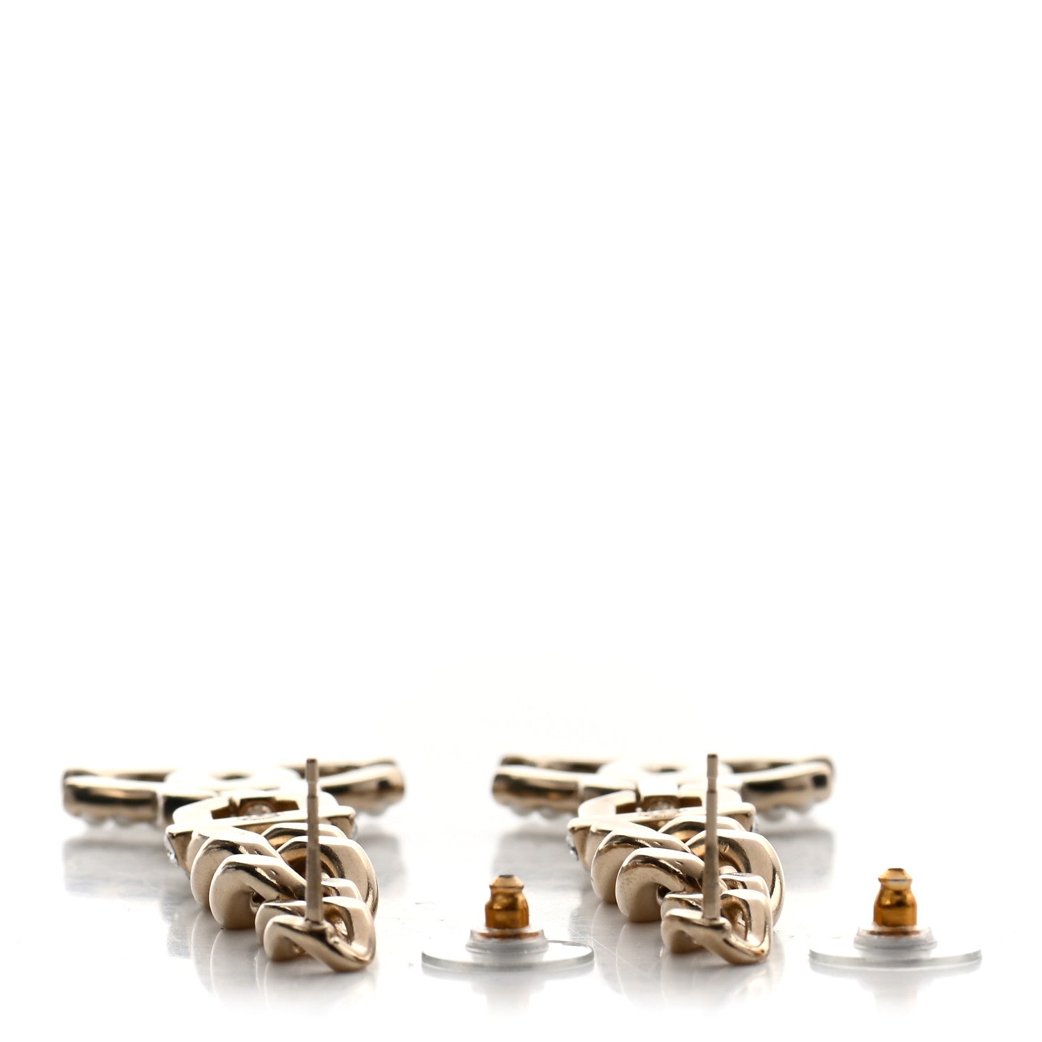 Chanel Metal Crystal CC Vendome CC Dangle Earrings Gold 3 of 4