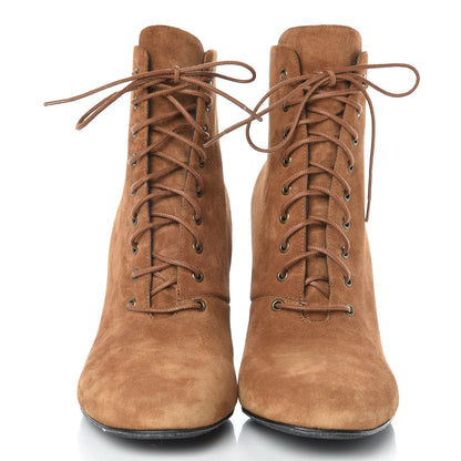 Saint Laurent Suede Otterproof Light Babies 90 Ankle Boots 40.5 Fox Brown 2 of 11
