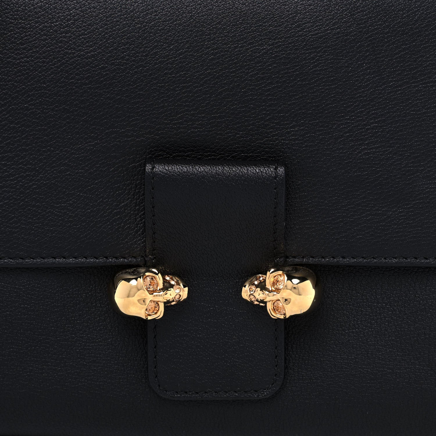 Alexander McQueen Calfskin Small Twin Skull Chain Crossbody Black 9 of 12