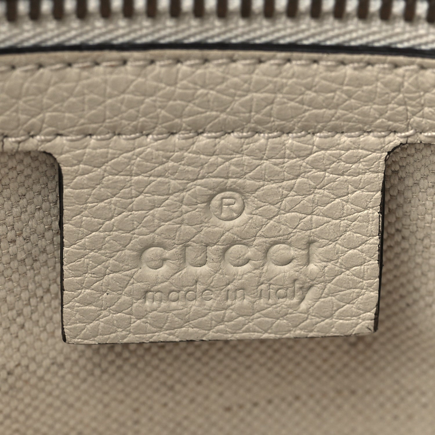 Gucci Grained Calfskin Logo Half Moon Hobo White 6 of 13