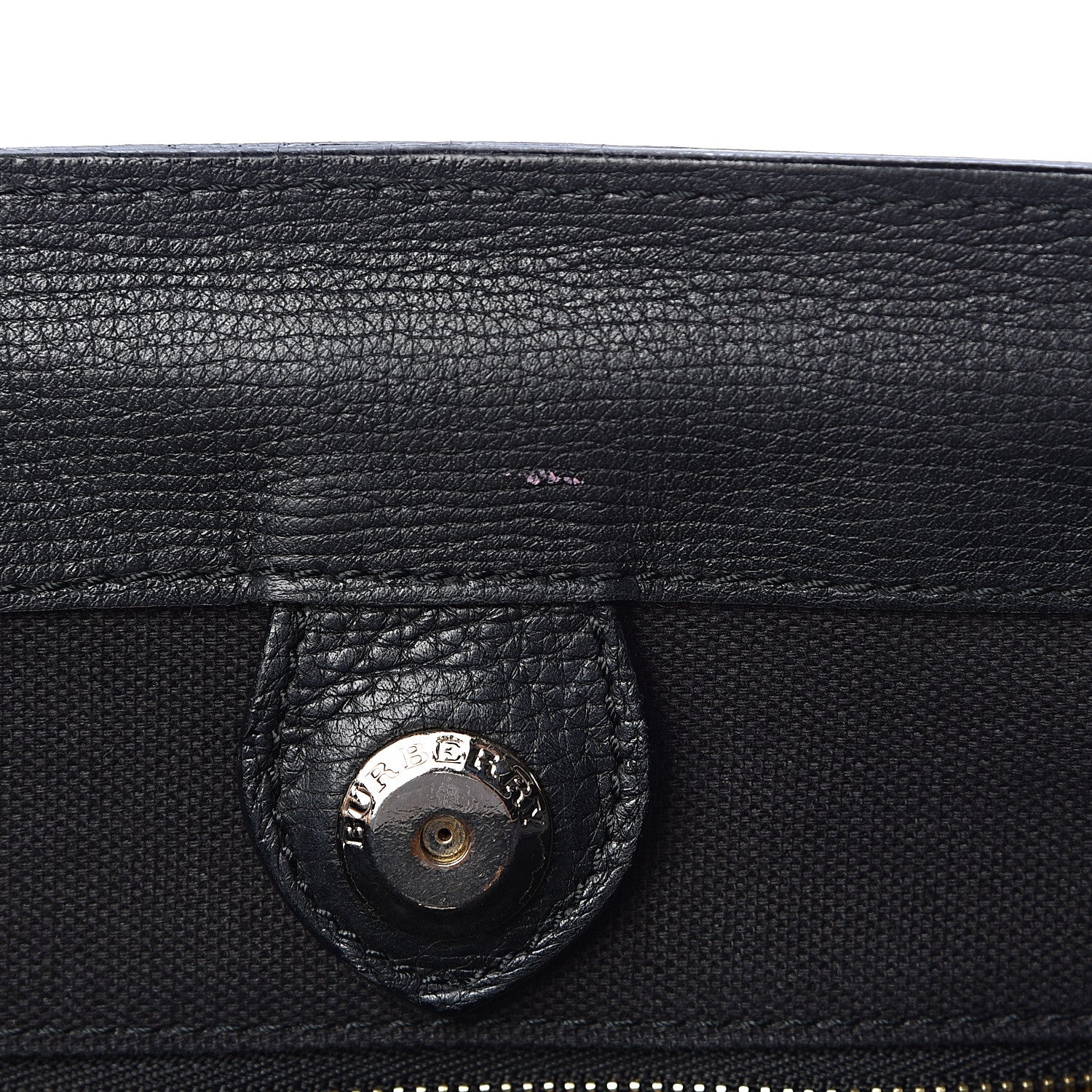 Burberry Grainy Calfskin House Check Medium Banner Tote Black 9 of 16
