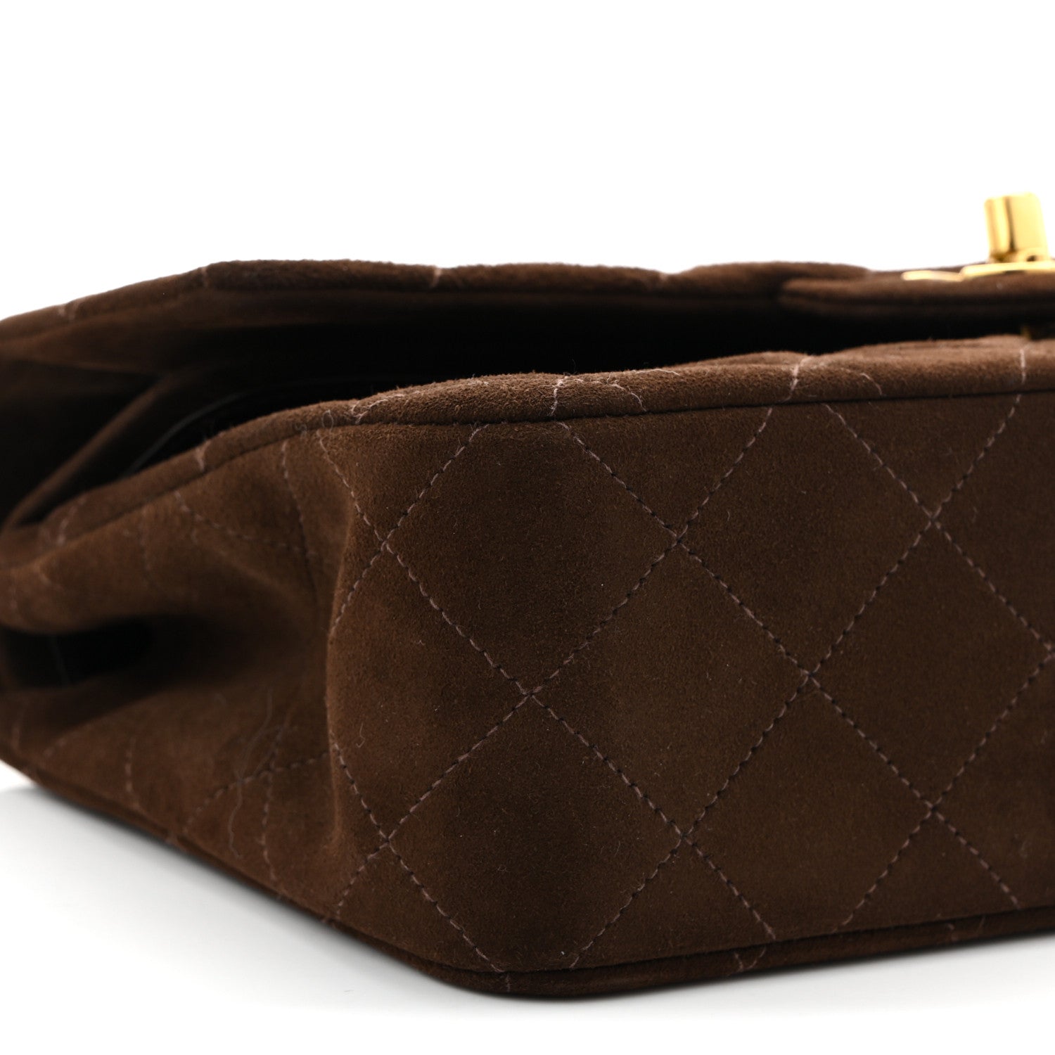 Chanel Suede Quilted Small Double Flap Dark Brown 9 of 11