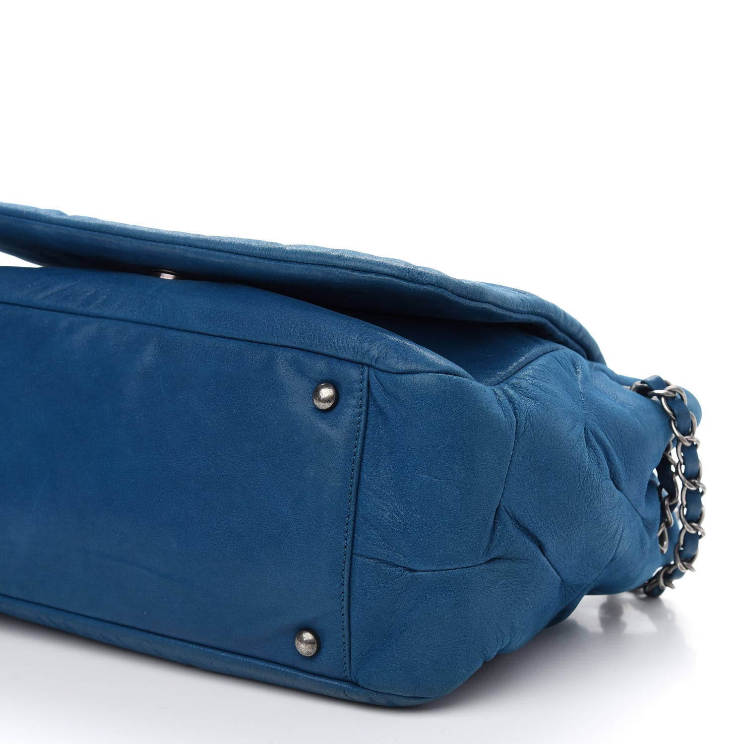 Chanel Iridescent Calfskin Glint Flap Blue 9 of 9