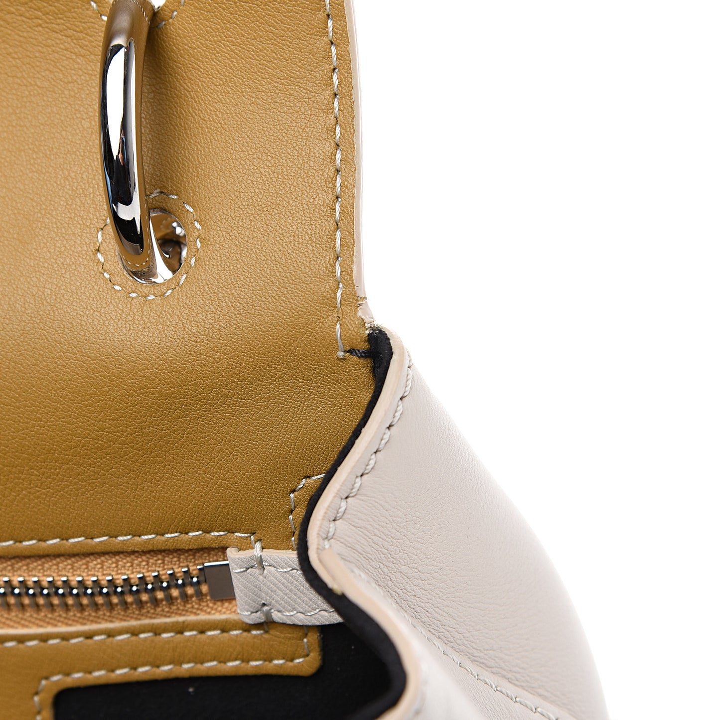 Trench Calfskin Small DK88 Top Handle Bag Limestone Ochre Yellow