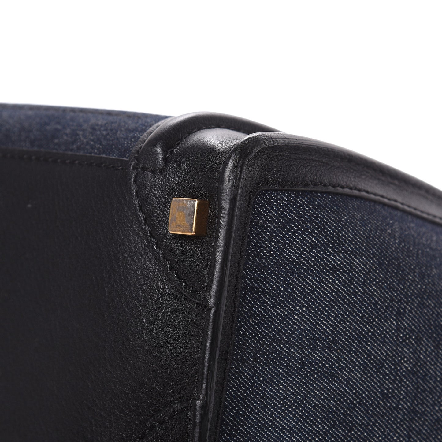 Smooth Calfskin Denim Micro Luggage Navy Black
