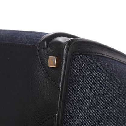 Celine Smooth Calfskin Denim Micro Luggage Navy Black 12 of 17