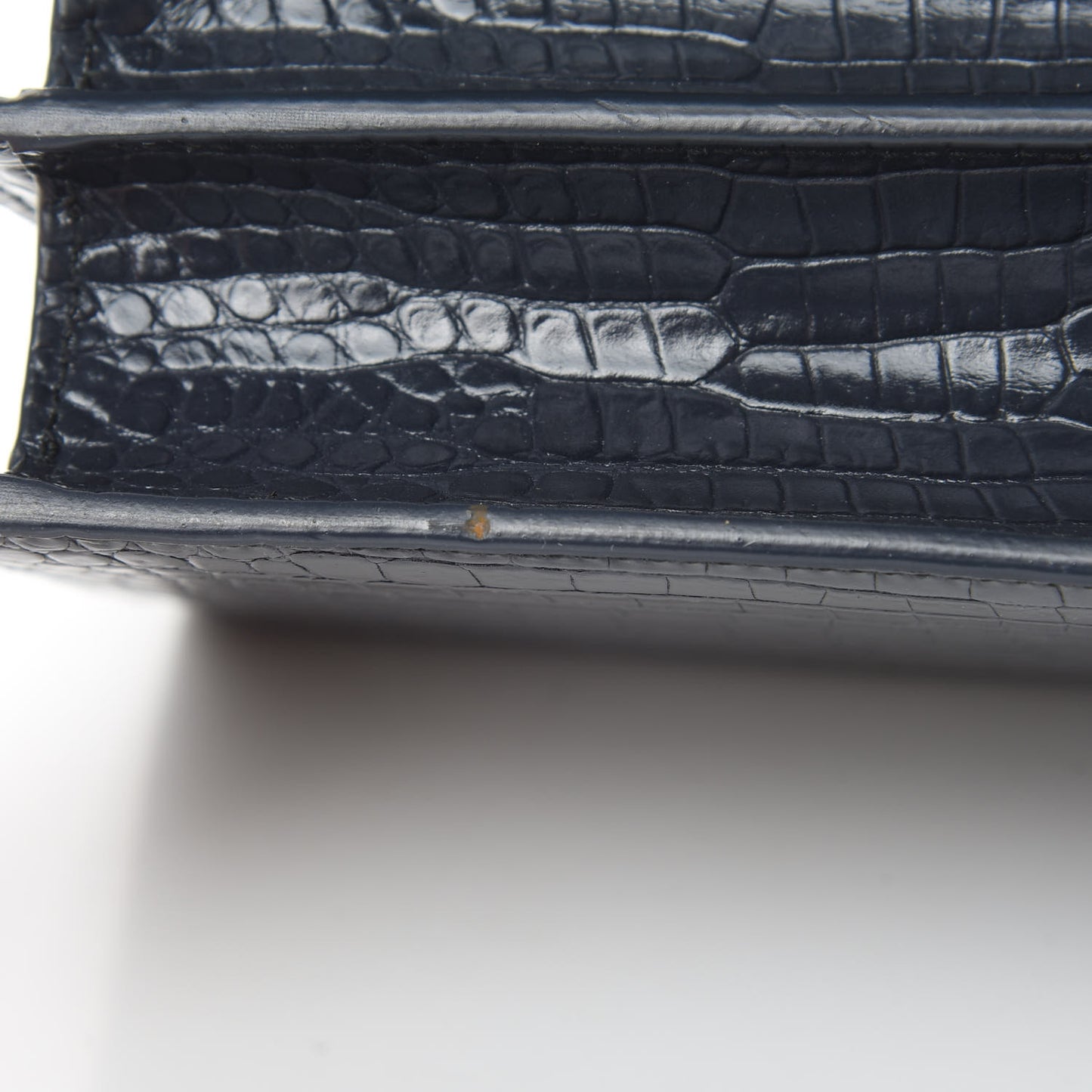 Calfskin Crocodile Embossed Medium Monogram Sunset New Graphite
