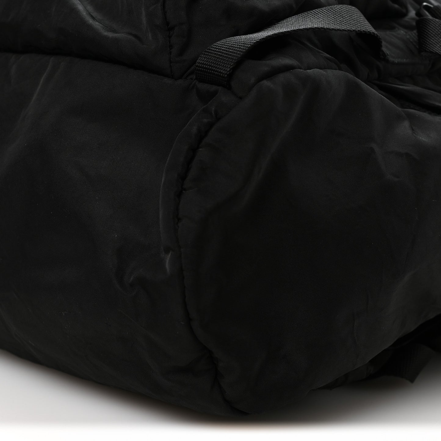 Re-Nylon Saffiano Logo Double Buckle Backpack Black