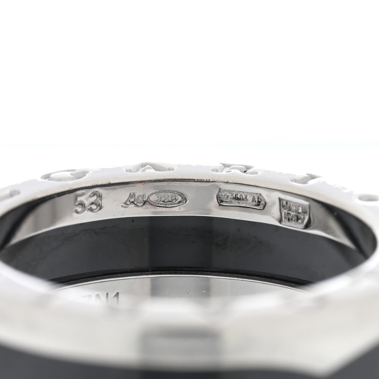 Bulgari Sterling Silver Ceramic Save The Children One-Band Ring 53 6.25 4 of 4