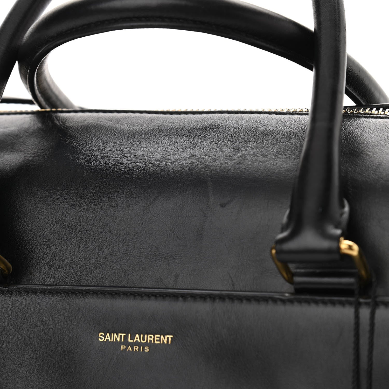 Saint Laurent Calfskin Classic Duffle 6 Black 8 of 10