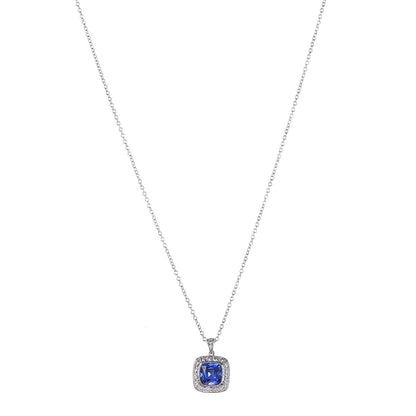 Tiffany Platinum Diamond Blue Sapphire Legacy Pendant Necklace 1 of 8