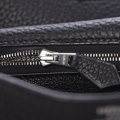 Hermes Taurillon Clemence Shoulder Kelly 40 Black 20 of 33