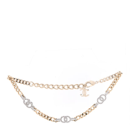 Chanel Crystal CC Chain Links Choker Necklace Gold 3 of 7