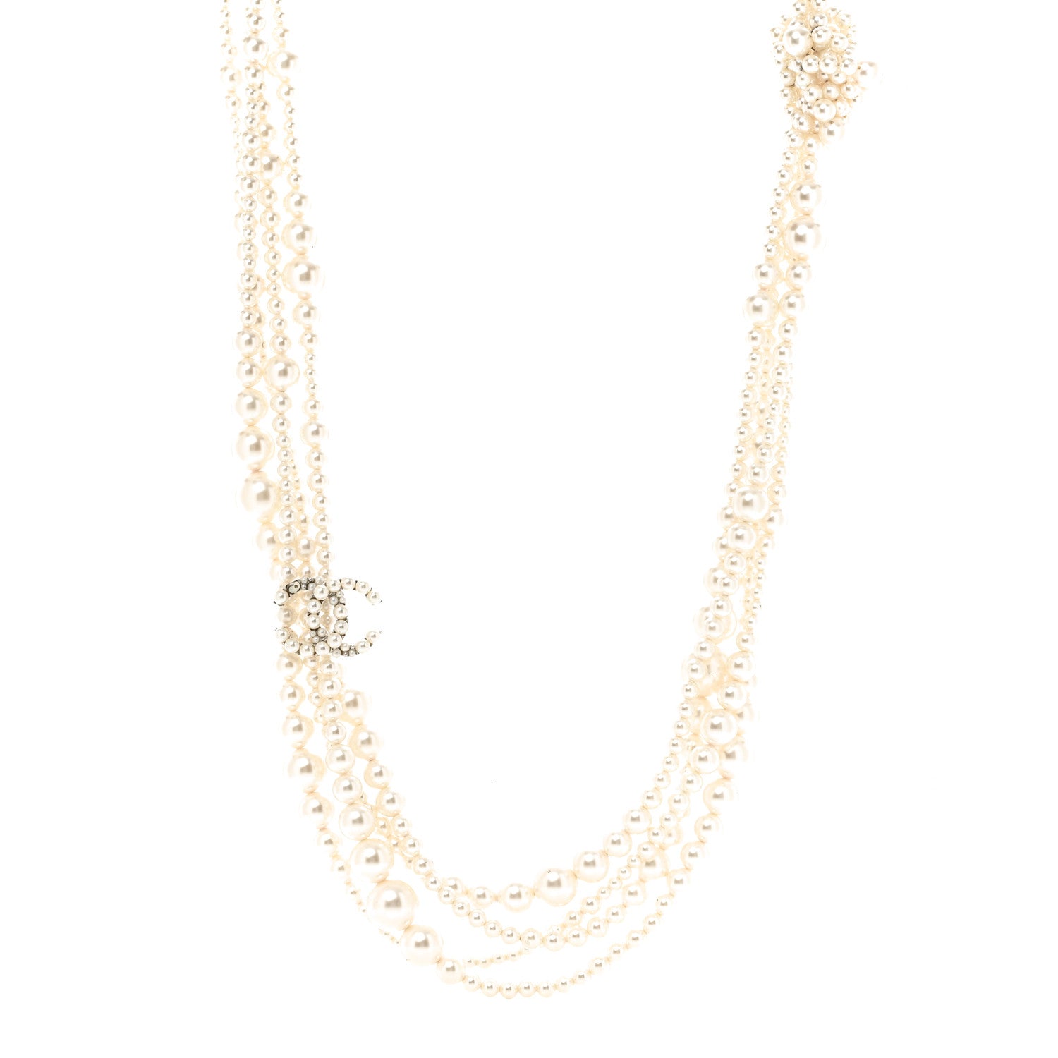 Chanel Pearl Graduated Multi Strand CC Necklace Pearly White 1 of 10