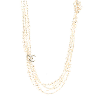 Chanel Pearl Graduated Multi Strand CC Necklace Pearly White 1 of 10