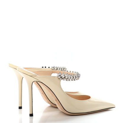 Jimmy Choo Patent Crystal Bing 100 Pumps 38 Linen 3 of 4