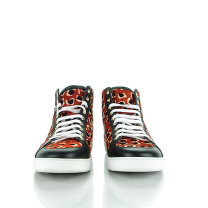 Gucci Calf Hair Leopard Print Brooklyn Leo High Top Sneakers 40.5 Brick 2 of 9