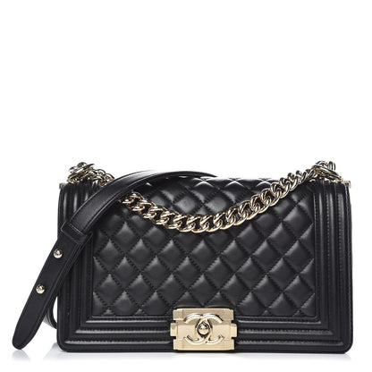 Chanel Lambskin Quilted Medium Boy Flap Black 1 of 14