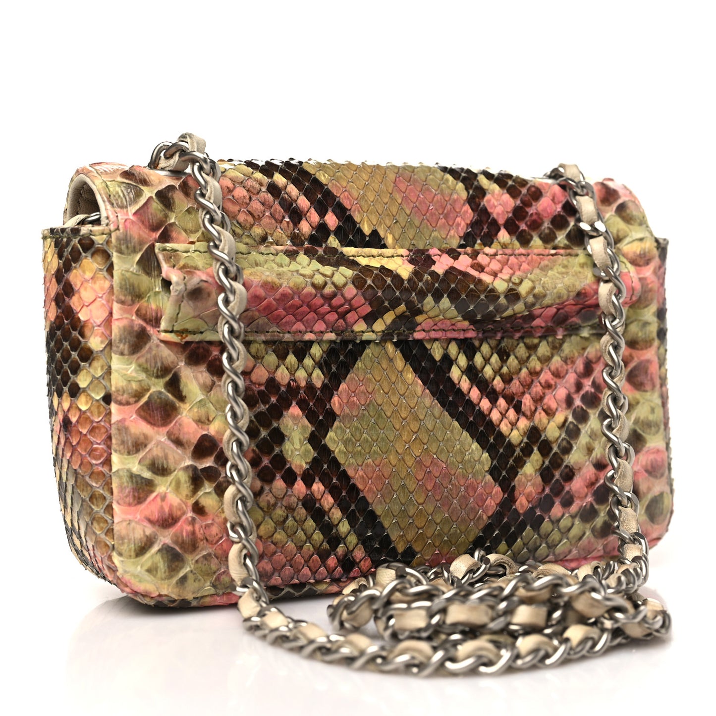 Python Extra Mini Rectangular Flap Pink