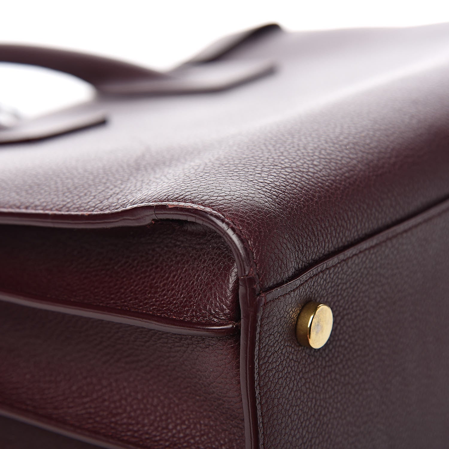 Saint Laurent Grained Calfskin Small Classic Sac De Jour Bordeaux 16 of 17