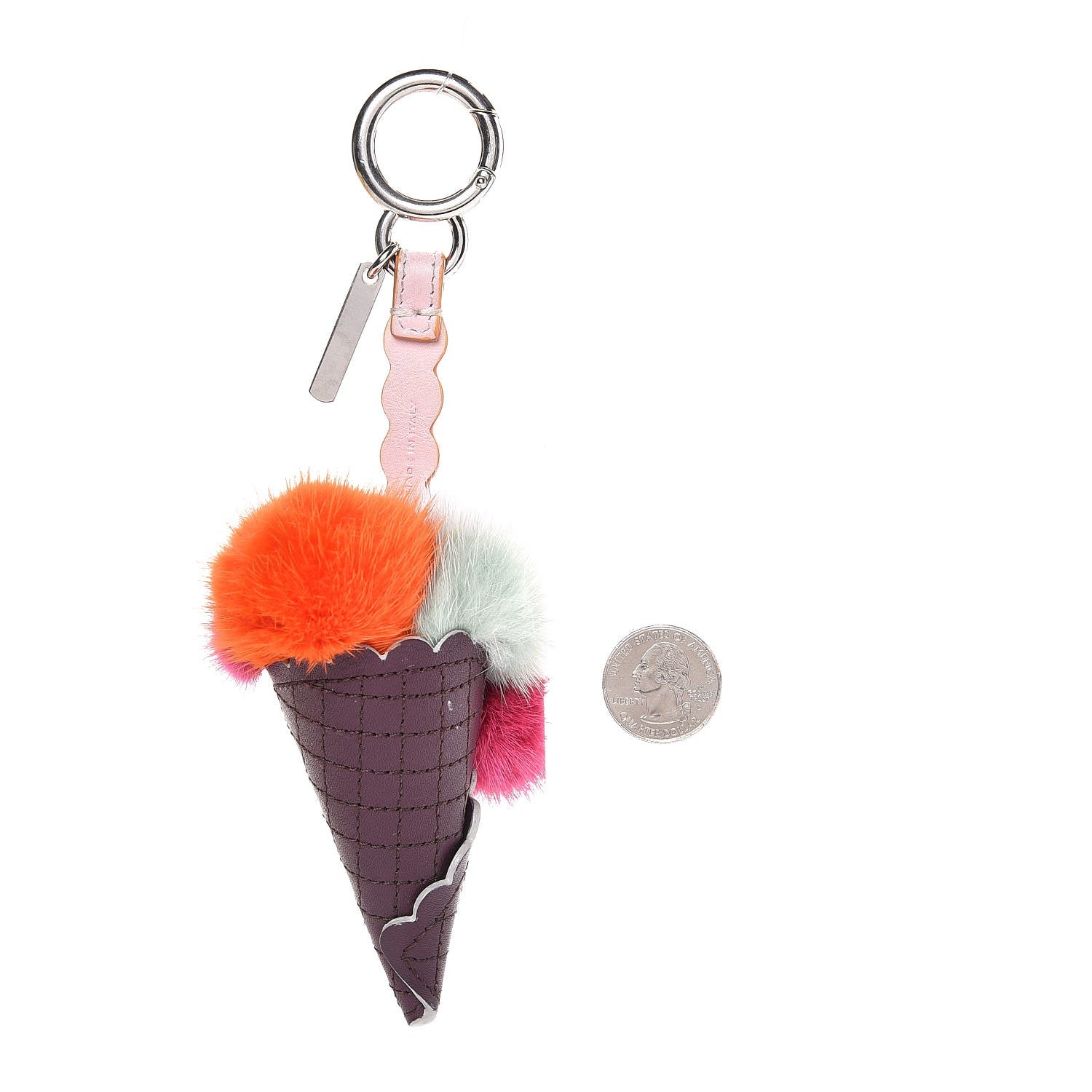 Fendi Mink Fur Calfskin Fun Fair Bag Charm Multicolor 284537