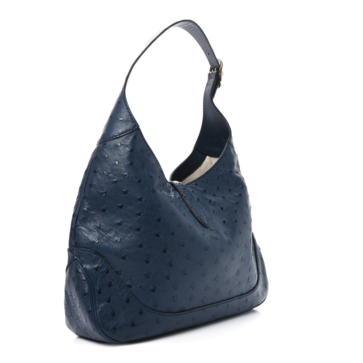 Ostrich Medium Jackie Hobo Navy