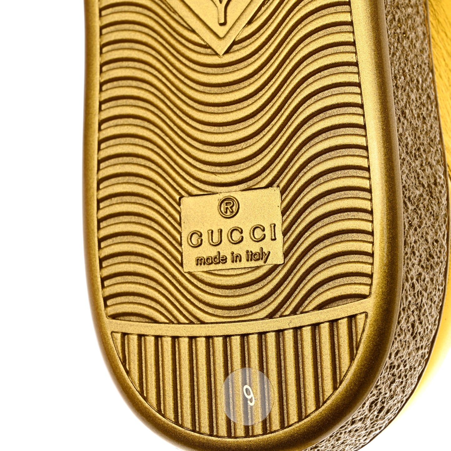 Metallic Nappa Interlocking G Perforated Mens Ace Sneakers 9 Oro Vecchio