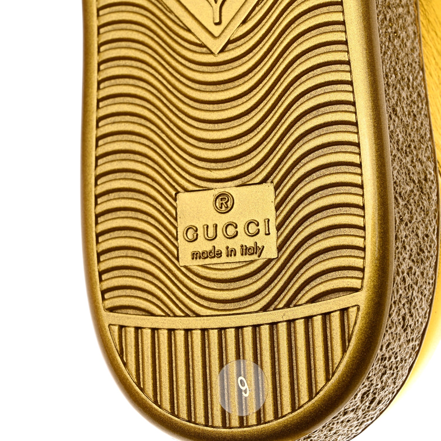 Gucci Metallic Nappa Interlocking G Perforated Mens Ace Sneakers 9 Oro Vecchio 8 of 9