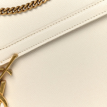 Saint Laurent Grain De Poudre Monogram Cassandra Clasp Bag Vintage White 8 of 18