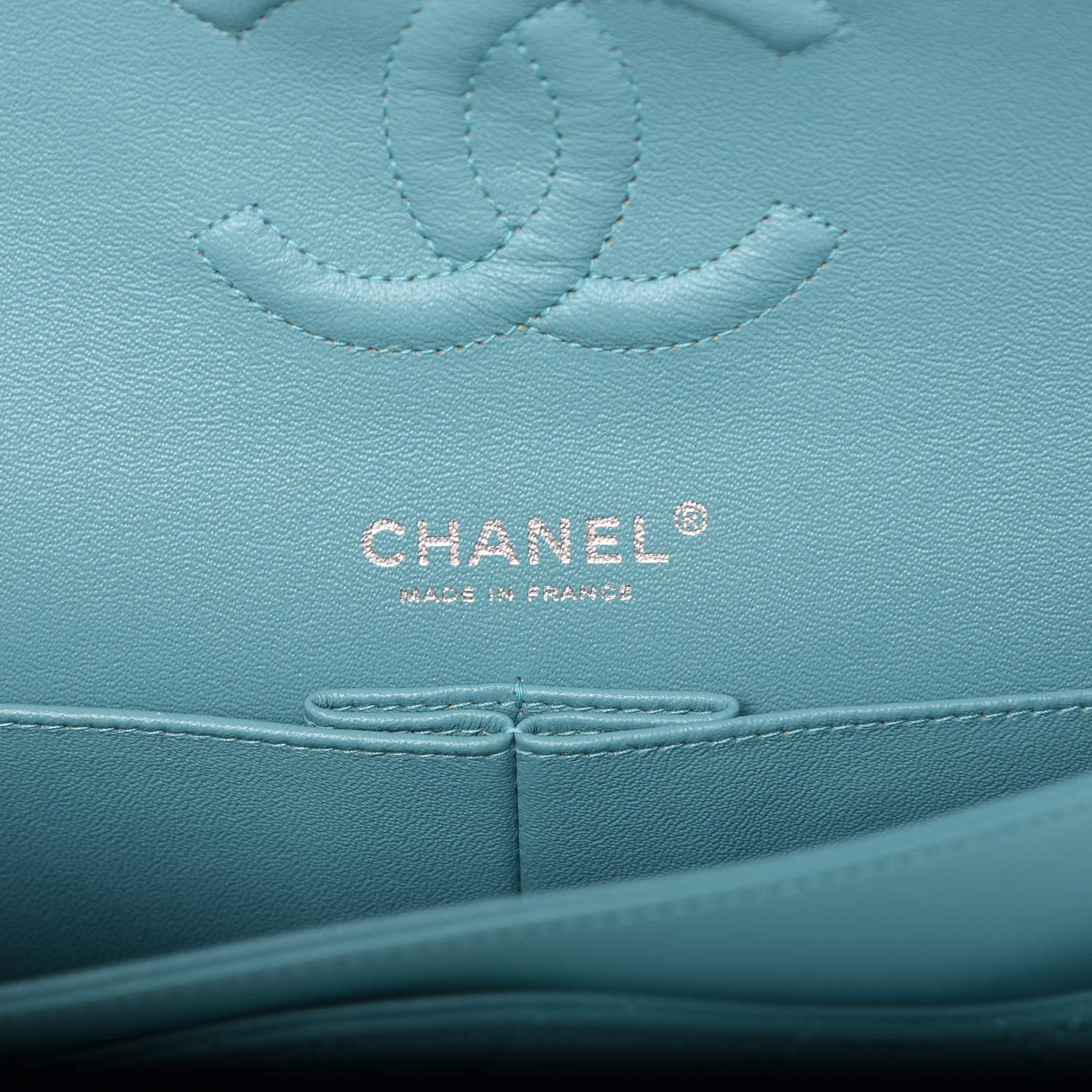 Chanel Lambskin Quilted Medium Double Flap Turquoise 8 of 10