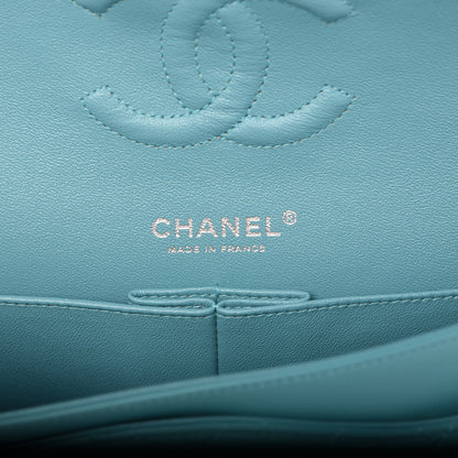 Chanel Lambskin Quilted Medium Double Flap Turquoise 8 of 10