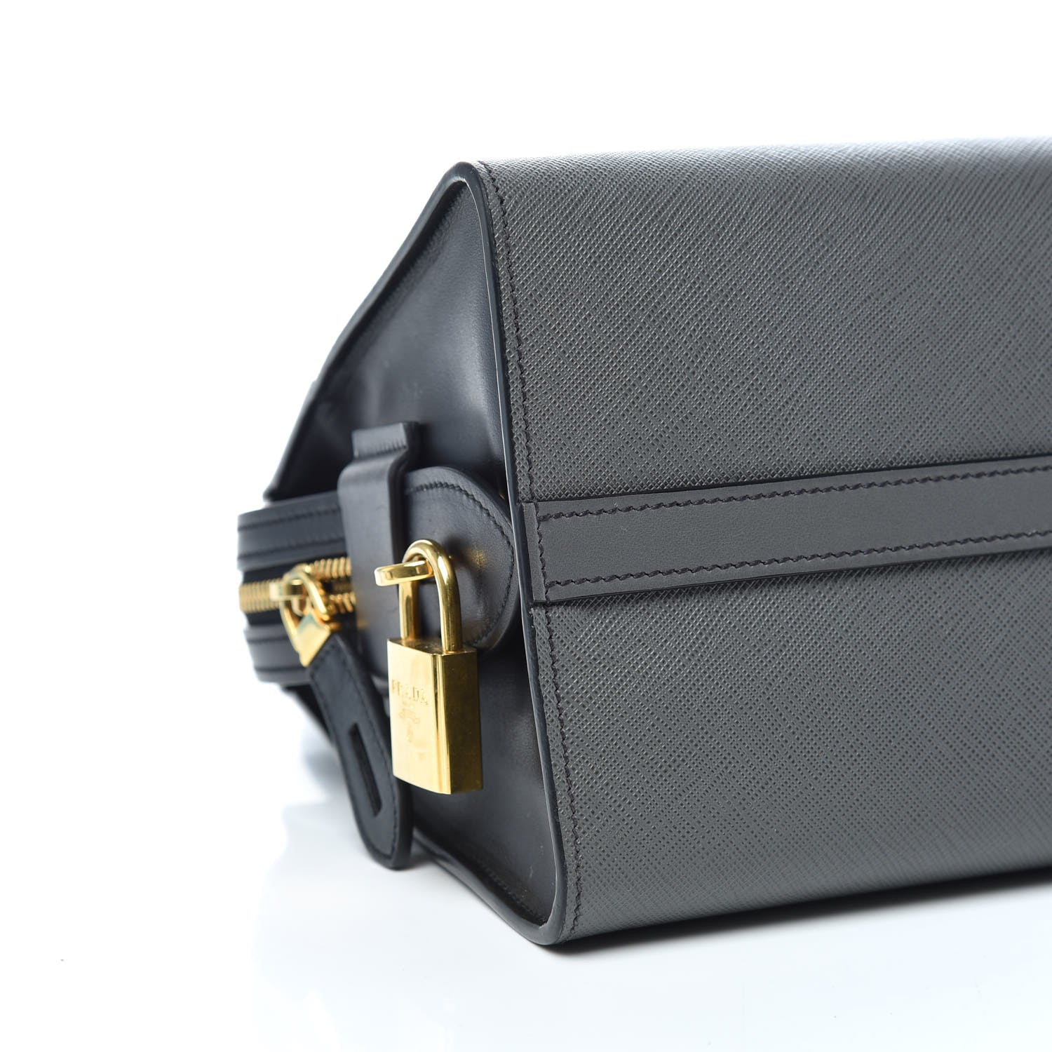 Prada Saffiano City Calfskin Small Esplanade Tote Mercurio Black 5 of 9