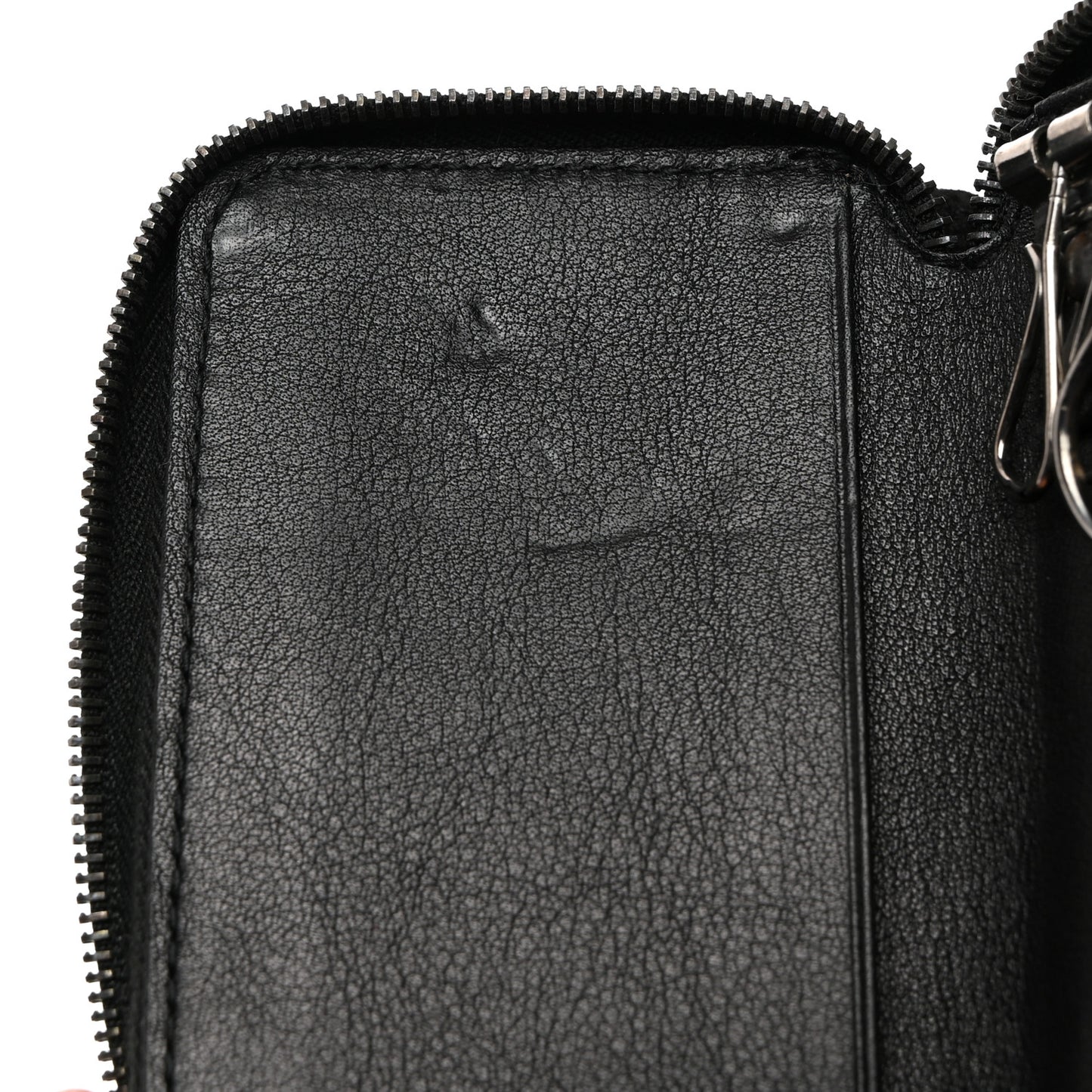 Suede Cannage 6 Key Holder Coin Wallet Black