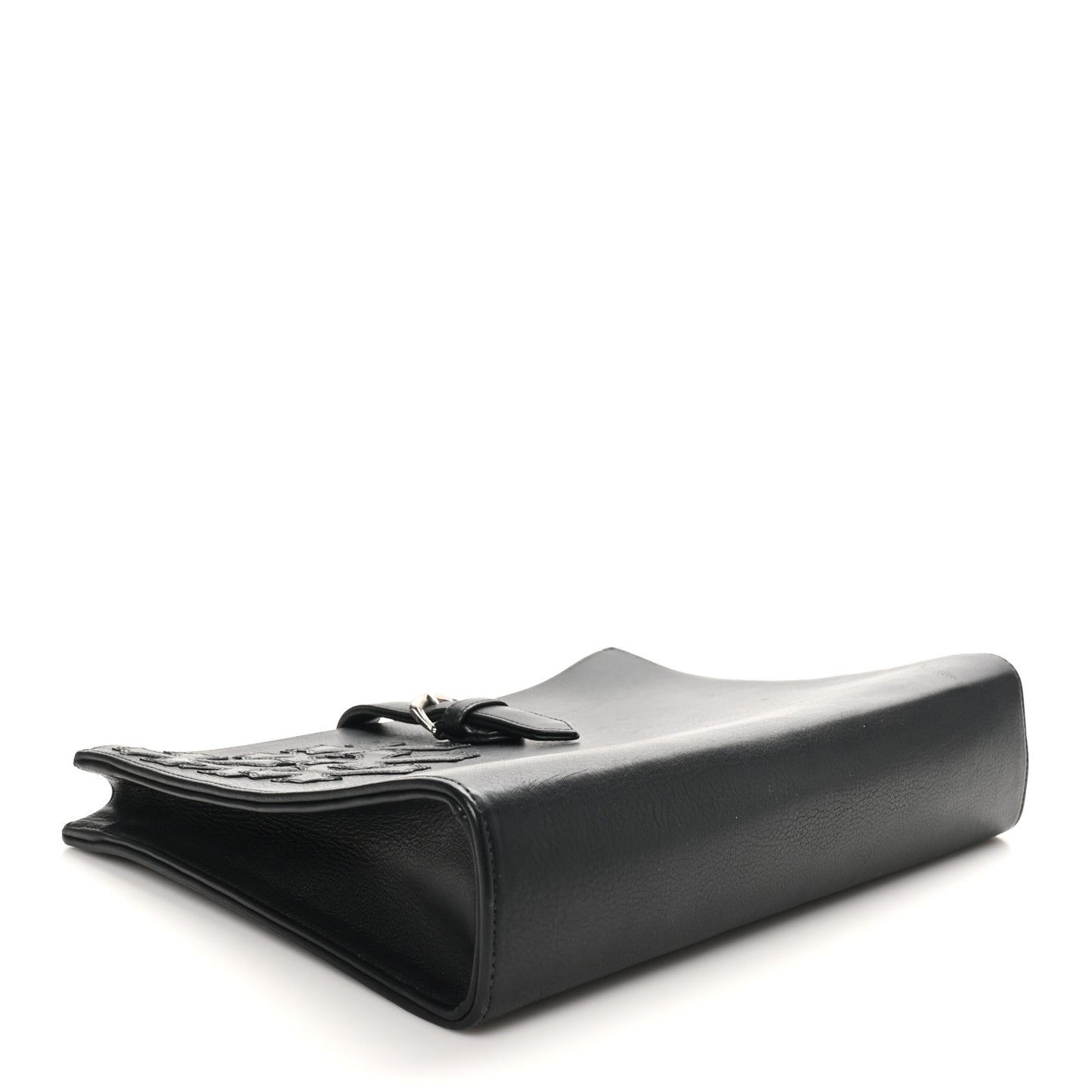 Grained Calfskin Cross Clutch Black