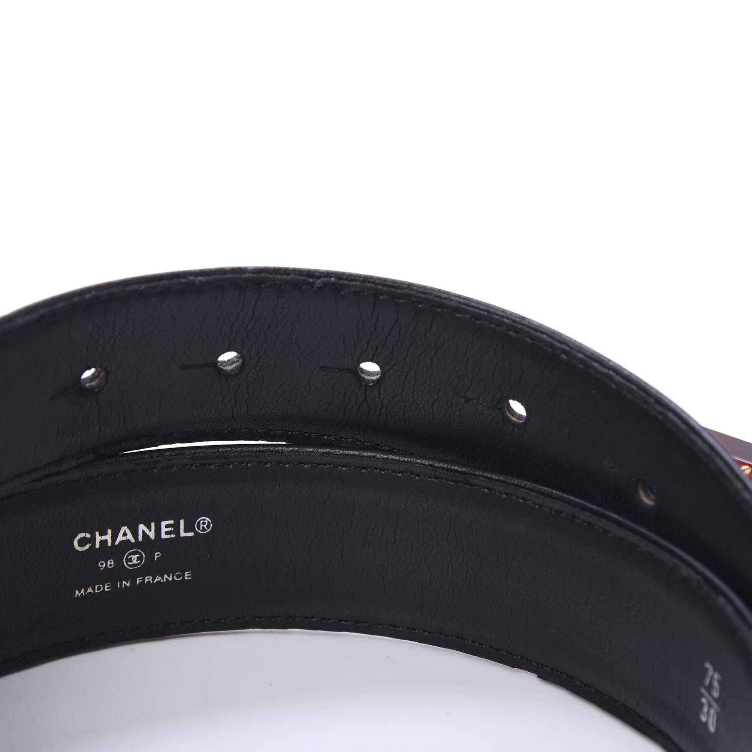 Chanel Calfskin Resin CC Belt 75 30 Black 4 of 6