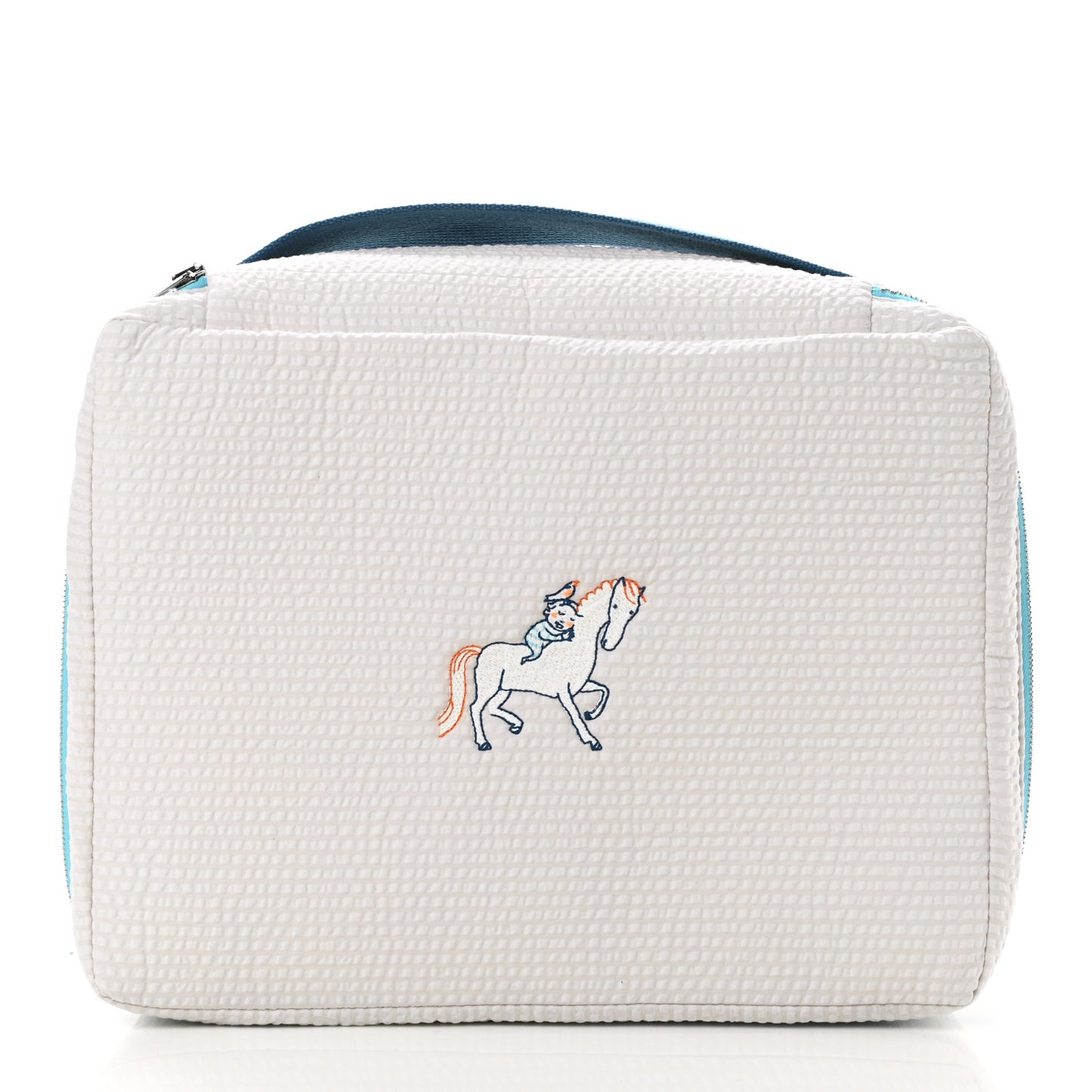 Printed Cotton Embroidered Medium Toogo Cabriole Case Gris Perle