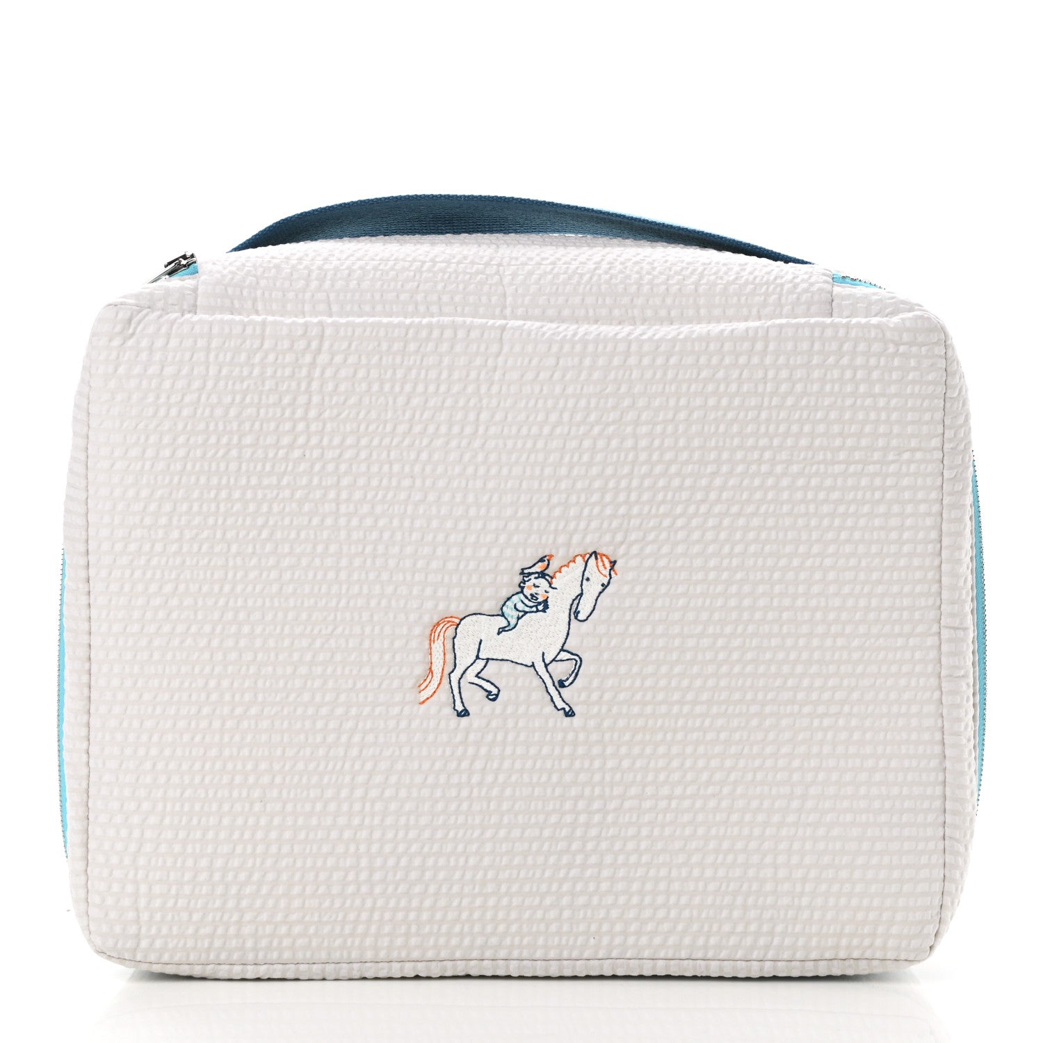 Hermes Printed Cotton Embroidered Medium Toogo Cabriole Case Gris Perle 1 of 8