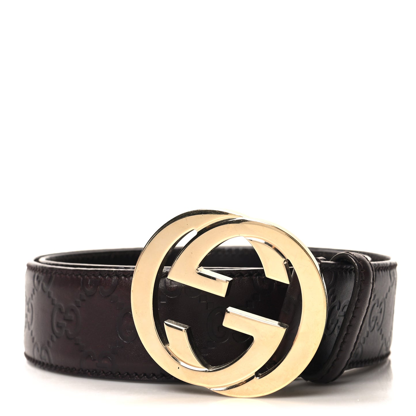Guccissima Interlocking G 40mm Belt 80 32 Brown