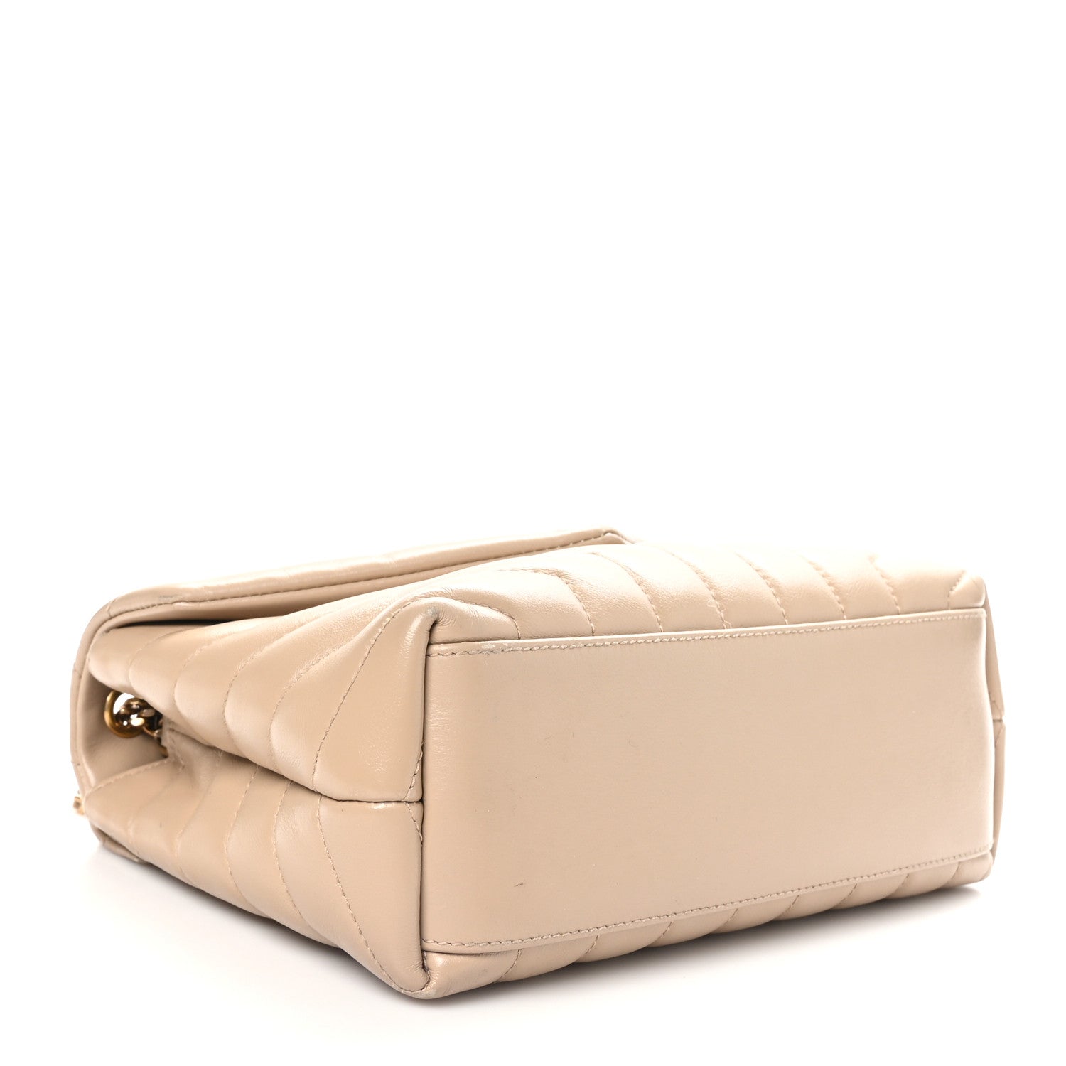 Saint Laurent Calfskin Y Quilted Monogram Small Loulou Chain Dark Beige 4 of 11