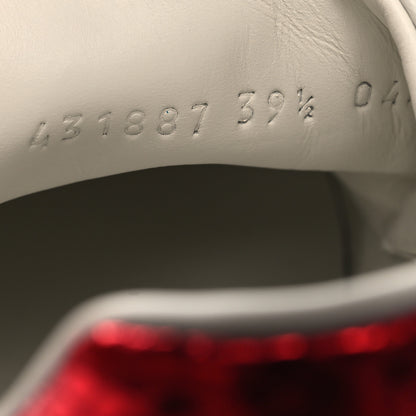Gucci Calfskin Web Pearl Studded Womens Ace Sneakers 39.5 White 7 of 10
