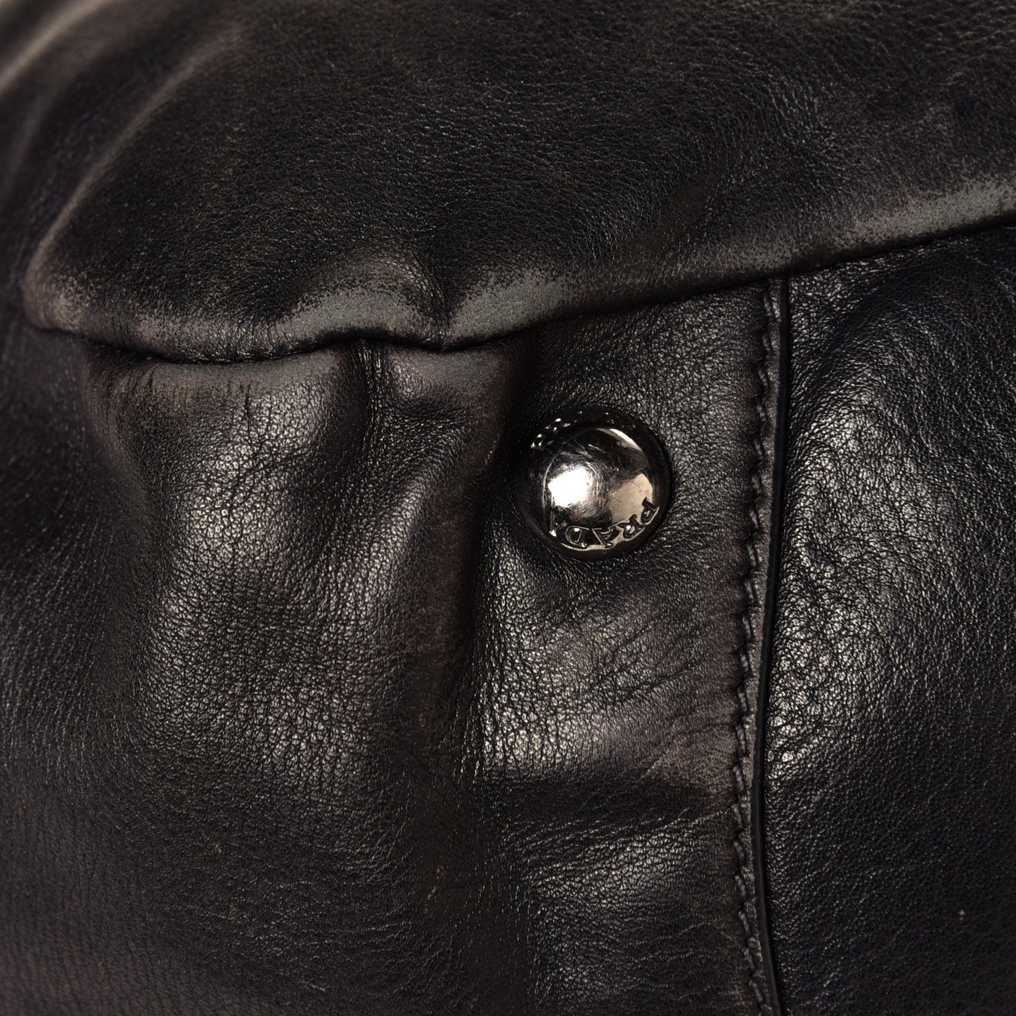 Soft Calfskin Pleated Hobo Black